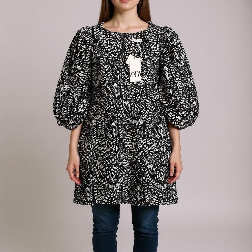 Zara Black and White Mini Dress